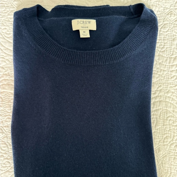 J Crew Teddie Blue Sweater Wool Blend Med EUC - Picture 2 of 3